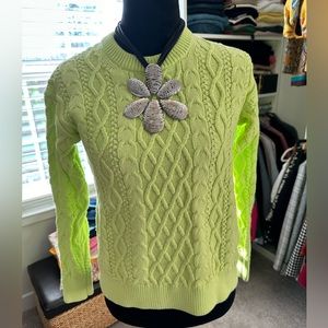 JCrew Factory Neon Cotton Crew Neck Sweater Sz Small